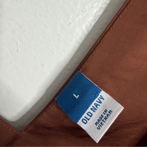 NWT Old Navy Cocoa Satin Summer Wedding Sleeveless Midi Slip Dress 12 Minimalist - Picture 5 of 9